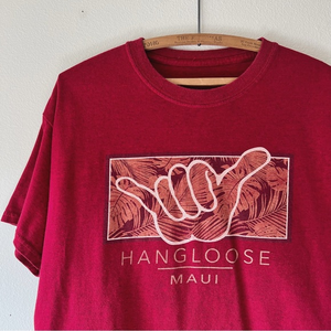 Hang Loose Maui Hawaii graphic‎ tee L